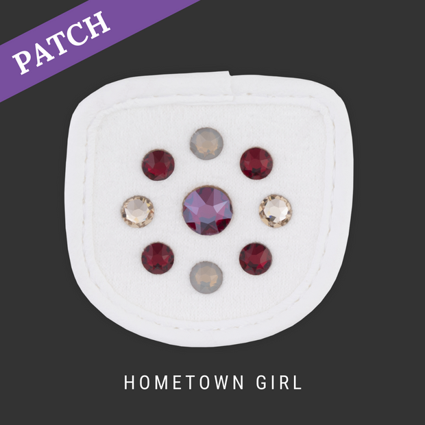 Hometown Girl Reithandschuh Patch weiß