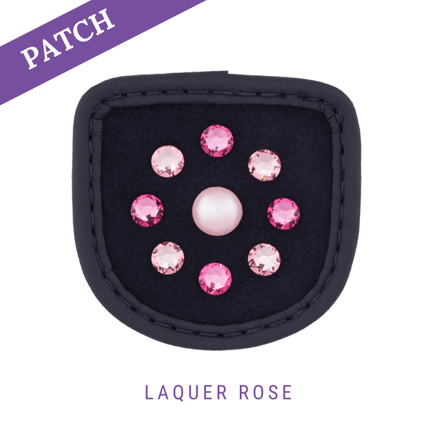 Laquer Rose Reithandschuh Patch blau